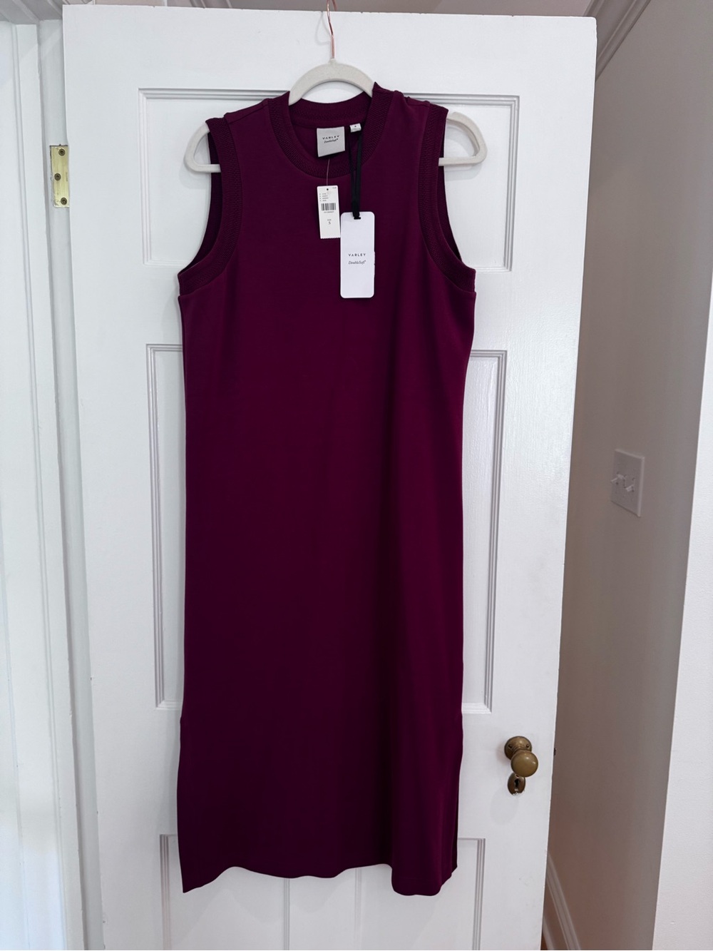 NWT Varley Beatrice Sleeveless Midi Dress in Wine SMALL